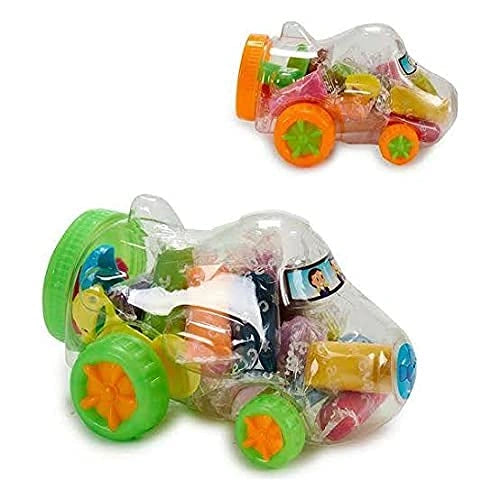 Four Wheeler Toy Car with Clay and Mould Toys with 12 Pcs Clays, 4 Pcs Moulds and 4 Wheel Car Shaped Bucket (Multicolor)