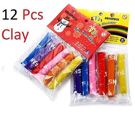 Four Wheeler Toy Car with Clay and Mould Toys with 12 Pcs Clays, 4 Pcs Moulds and 4 Wheel Car Shaped Bucket (Multicolor)