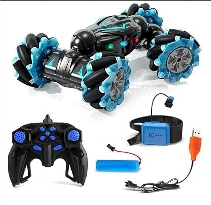 "Remote control stunt car for kids with gesture control, off-road drift, 360-degree flips and twists, perfect RC toy for fun and action."