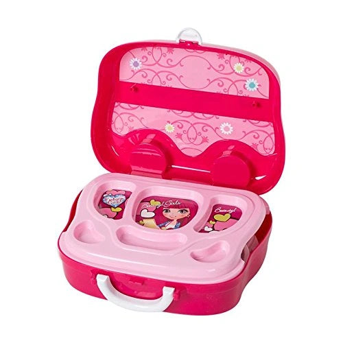 Toys N Smile Beauty Makeup Pretend Play Toy Set for Girl with Makeup Accessories and Carry Suitcase,Plastic,Multi color(Pack of 19 pcs)