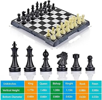 Magnetic Educational Chess Board Set with Folding Chess Board Travel Toys for Kids and Adults
