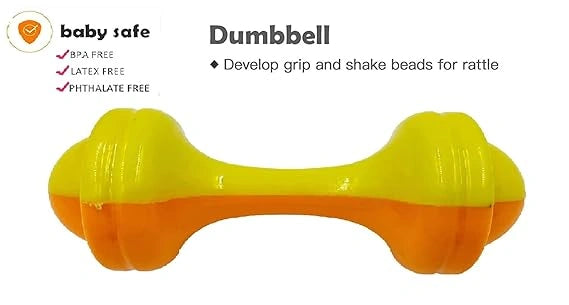 "Bright and colorful 4-piece baby rattle set, non-toxic musical playset for infants and toddlers, multicolored."