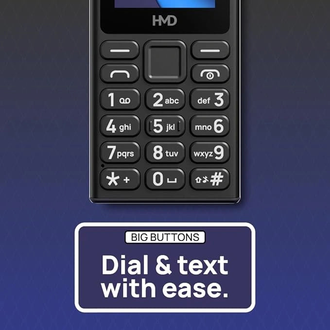 HMD 110 Keypad Phone with Built-in Scan & Pay UPI App, Rear Camera, Long-Lasting Battery, Wireless FM Radio | Black