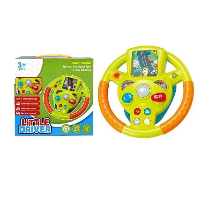 KRIDEZ multifunctional music toy – cartoon-style electronic steering wheel for children