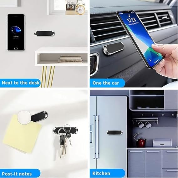 Universal Magnetic Car Mount Holder Stand for Dashboard/Home & Table Compatible with All Smart Phones and Mobiles with 6X Stronger Magnets