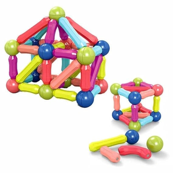 "KIDIIG 42-piece colorful magnetic sticks and balls set for kids, 3D construction building blocks, educational and puzzle toy, perfect for birthday gifts."