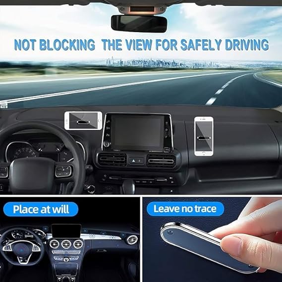 Universal Magnetic Car Mount Holder Stand for Dashboard/Home & Table Compatible with All Smart Phones and Mobiles with 6X Stronger Magnets