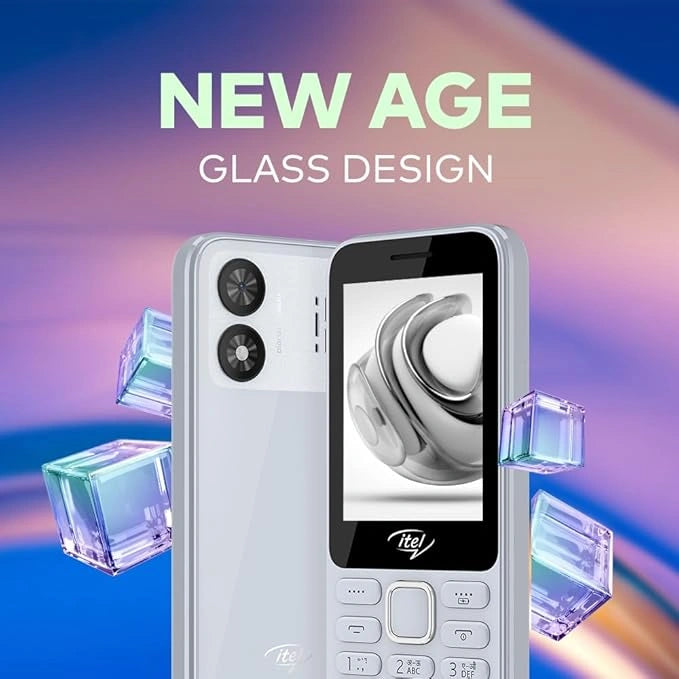 itel it5330 Keypad Mobile Phone | 2.8" Big Display | Premium Glass-Like Back Design | 1900mAh Long-Lasting Battery | Auto Call Recording | Wireless FM | Light Blue