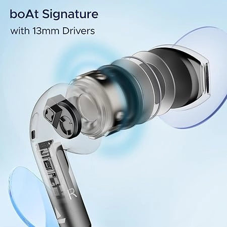 boAt Airdopes Ace TWS in Ear Earbuds with 35 HRS Playback, 13mm Drivers, Dual Mics ENx & Beast Mode(Active Black)