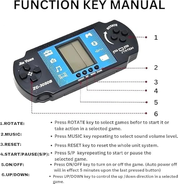 1 Handheld Video Game POP Station Pocket Game Toy Fun Brick Game for Kids Boys and Girls (Colour as per Stock) (1)