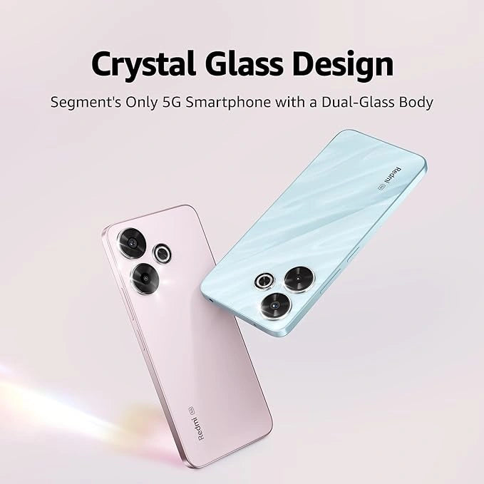 "Redmi 13 5G smartphone in Hawaiian Blue color with 128GB storage and 6GB RAM"