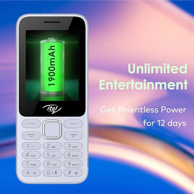 itel it5330 Keypad Mobile Phone | 2.8" Big Display | Premium Glass-Like Back Design | 1900mAh Long-Lasting Battery | Auto Call Recording | Wireless FM | Light Blue