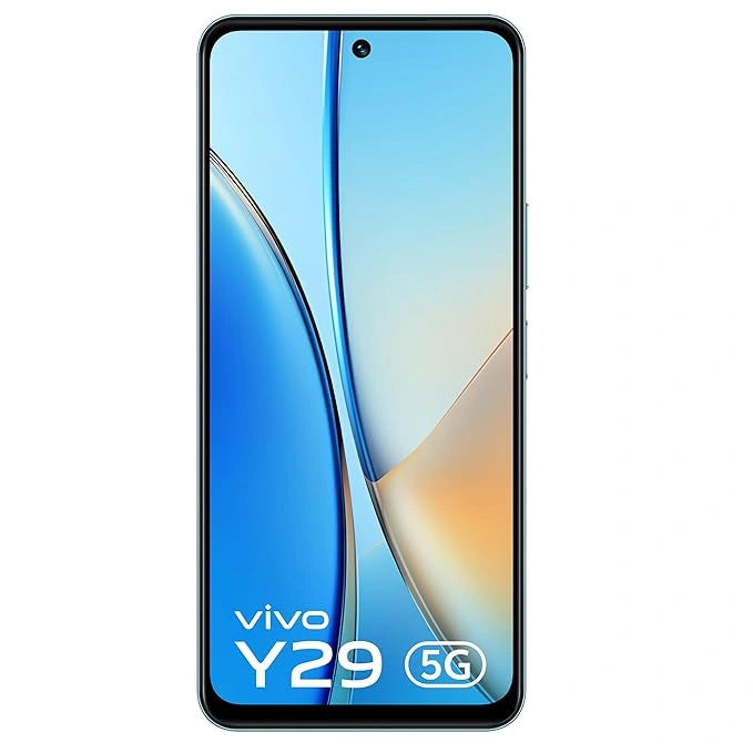 “Vivo Y29 5G in Titanium Gold—highlighting the rear dual lenses and minimalist design.”