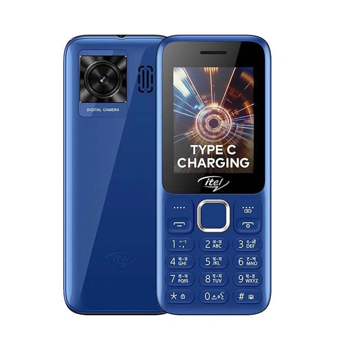 itel Power 450 - Enhanced with Type C Charger, 2500 mAh Battery, Auto Call Recording, Wireless FM Radio, and 32GB Expandable Memory- Deep Blue