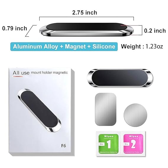 Universal Magnetic Car Mount Holder Stand for Dashboard/Home & Table Compatible with All Smart Phones and Mobiles with 6X Stronger Magnets