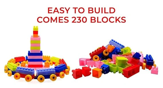 Tots & Toys Junior Builders Building Blocks Set-3, Building Blocks for Kids, Block Game for Kids - 230 Pieces