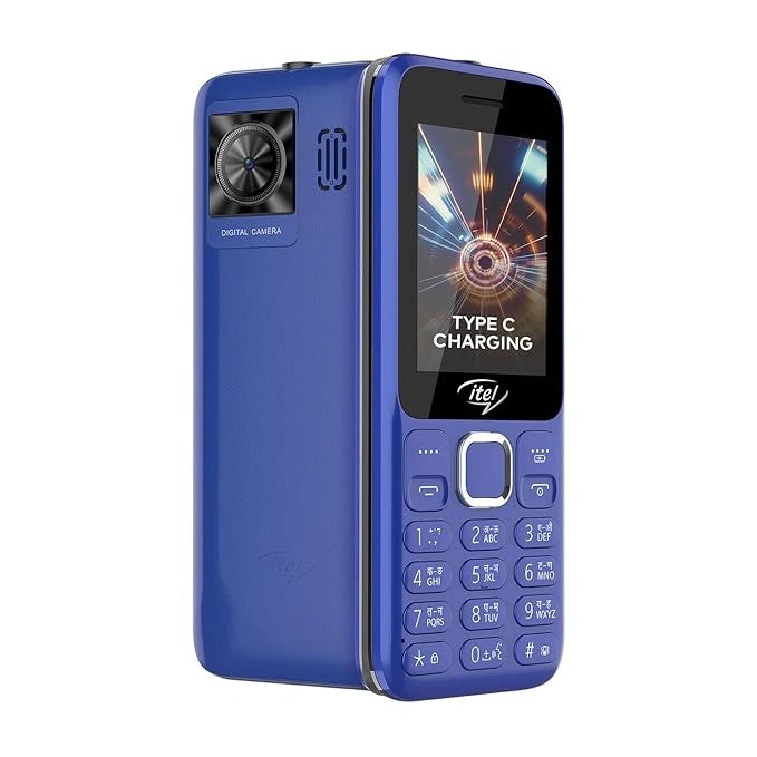 itel Power 450 - Enhanced with Type C Charger, 2500 mAh Battery, Auto Call Recording, Wireless FM Radio, and 32GB Expandable Memory- Deep Blue