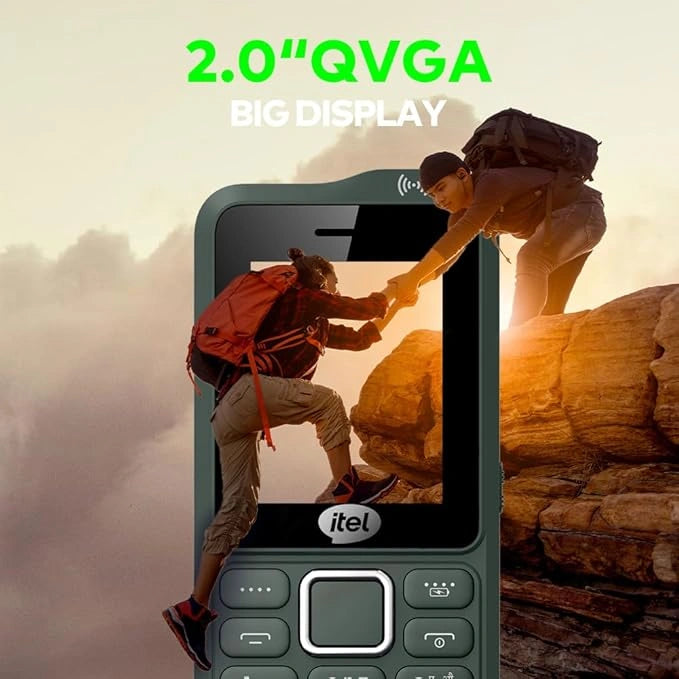 Itel Kingsignal Keypad Mobile Phone | Stronger Signal |1500 mAh 33 Days Standby Super Battery | Type C Charger | KingVoice | Wireless FM with Recording | Auto Call Recording |Kevlar Texture|ArmyGreen