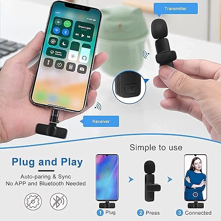 2-in-1 K8 Wireless Clip Microphone