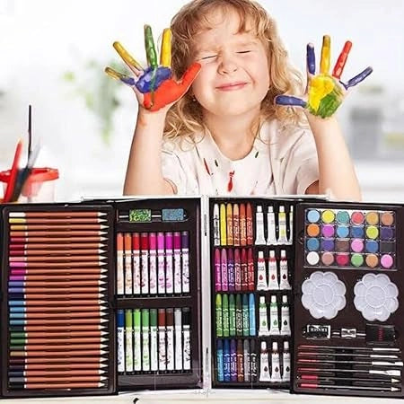 DEMOKRAZY Space Theme Art & Craft Painting Kit for Kids, 145 Colours, Suitcase Style, Birthday Gift