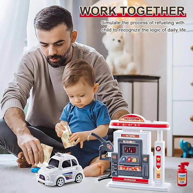 Kids Toy Race Car Gas Station Set
