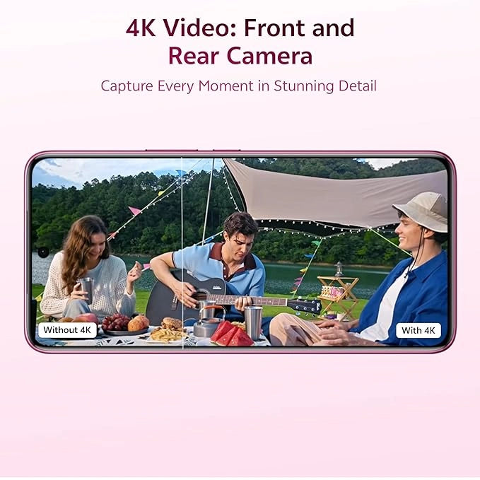 Vivo V60e 5G smartphone with elegant curved display, dual camera setup, and premium design — stylish 5G phone for smooth performance and photography.