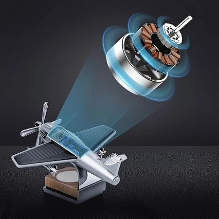 Car Desk Board Solar Power Mini Turboprop Aircraft Air Freshener