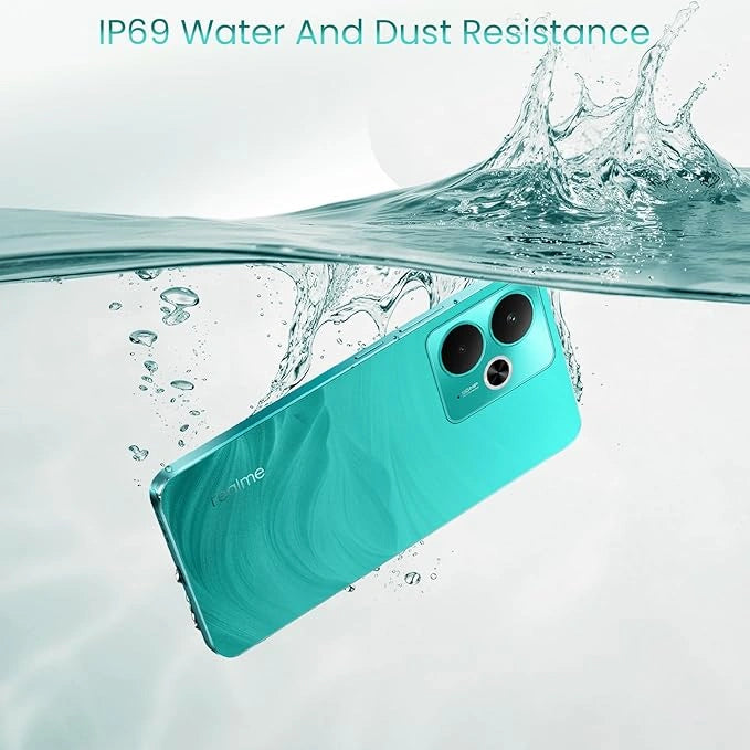 realme 14T 5G Smartphone 8+128GB Surf Green, 6.67-inch Screen, 120Hz Display, 6000mAh Battery, 68MP Camera, MediaTek Dimensity 6300, IP69