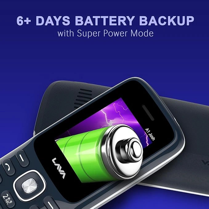 Lava A1 Josh (with BOL Feature) Dual Sim Keypad Mobile Phone | Long-Lasting Battery |22 Launguages Read Support | Auto Call Recording | Call Blink Notification (Blue Silver)