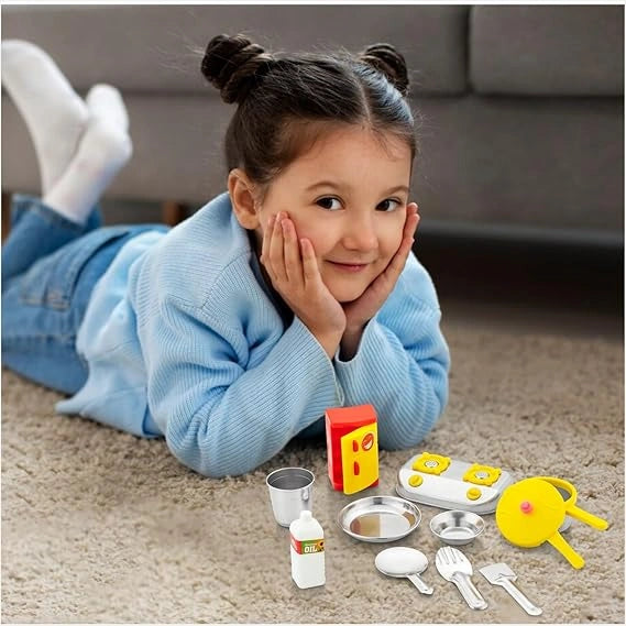 Sunny Junior Chef’s Stainless Steel Kitchen Set for Kids 3Y+ | Includes Gas Stove, Pressure Cooker & Fridge | Durable, Realistic & Safe Pretend Play Cooking Toy