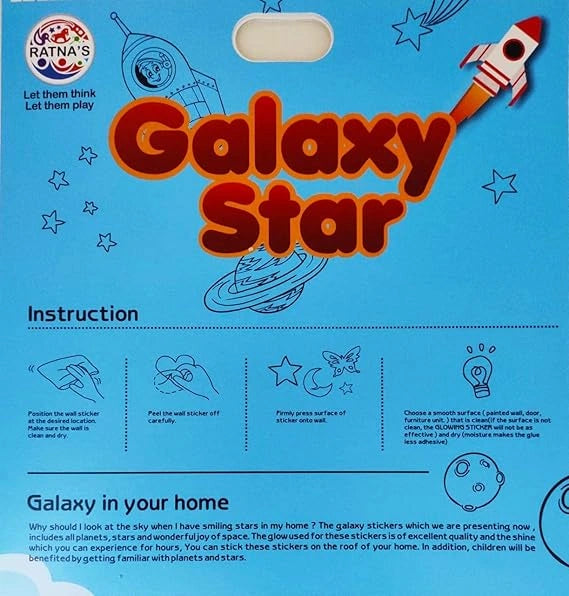 MGC RATNA'S Pleasure Treasure Galaxy Star Glow in The Dark, Wall Stickers, Ceiling Stickers for Room Decor (Galaxy Star)