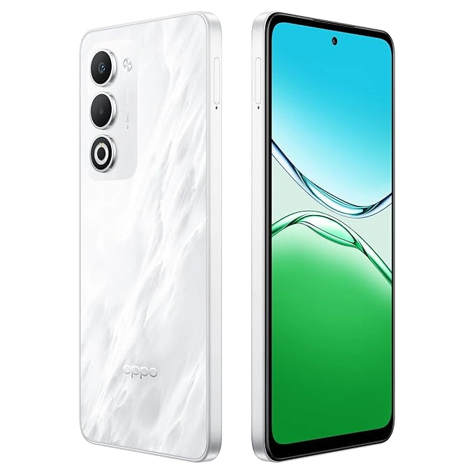 OPPO A5 5G smartphone with stylish design, quad rear camera, and vibrant display — reliable 5G mobile offering smooth performance and long battery life.
