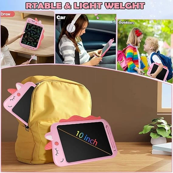 Kaihery 10" Pink Whimsical LCD Writing Tablet, Doodle Board, Toddler Toys, Dinosaur Toy Drawing Board, Christmas Birthday Gift, Drawing Pad for 3-8 Years Old Kids