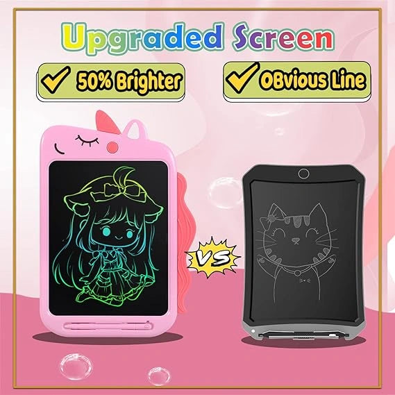 Kaihery 10" Pink Whimsical LCD Writing Tablet, Doodle Board, Toddler Toys, Dinosaur Toy Drawing Board, Christmas Birthday Gift, Drawing Pad for 3-8 Years Old Kids