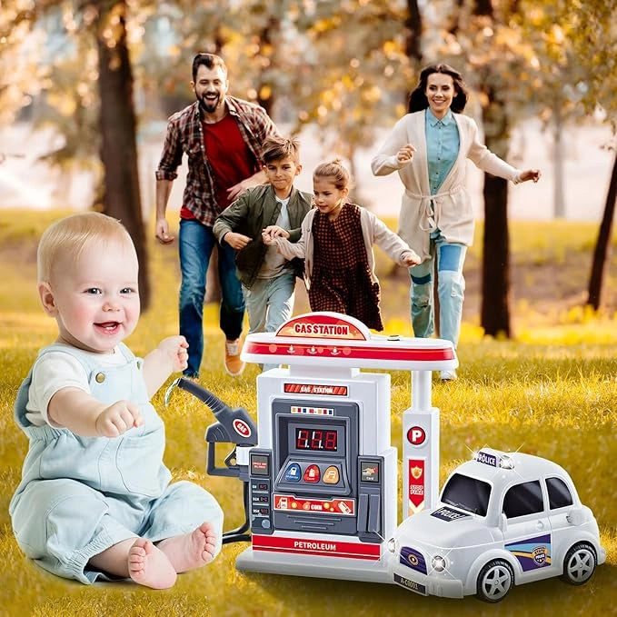 Kids Toy Race Car Gas Station Set