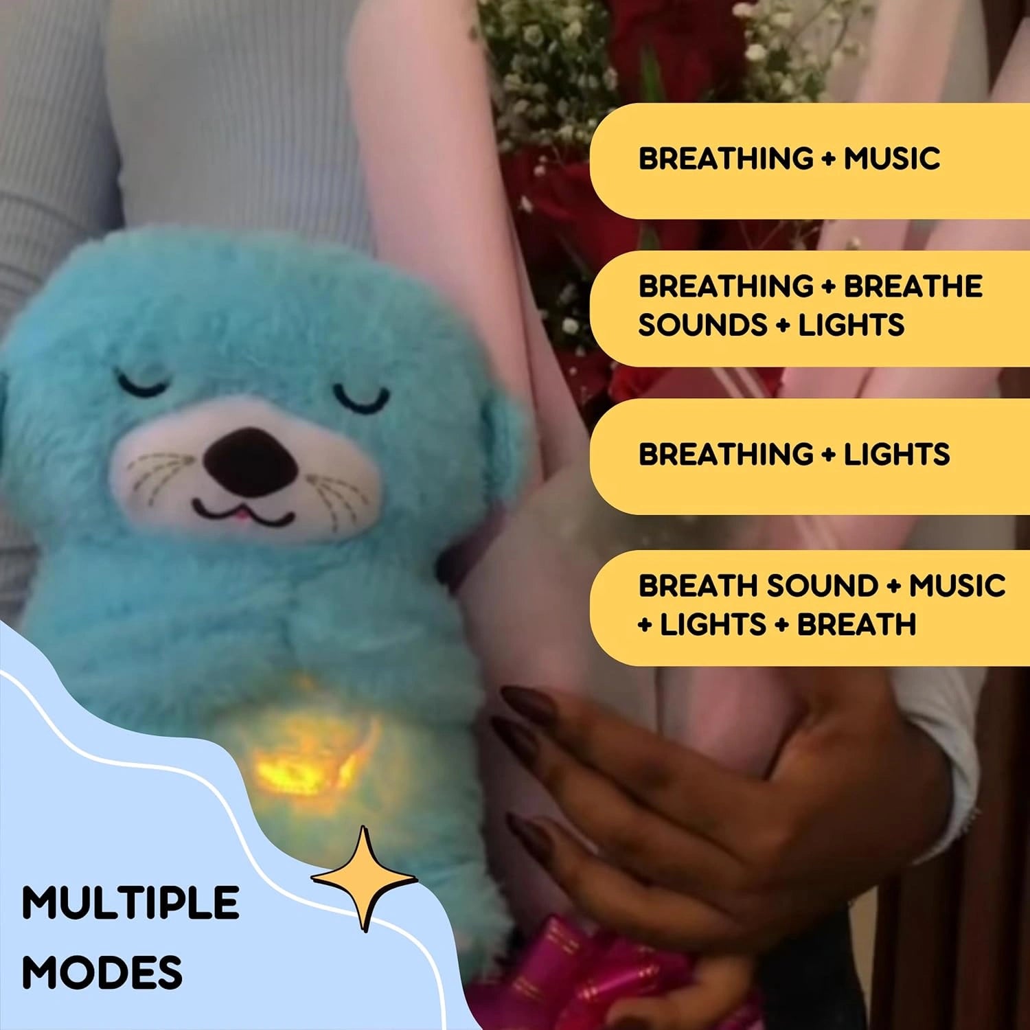 Breathing Teddy Soft Toys for Baby Girl and Boy Random color