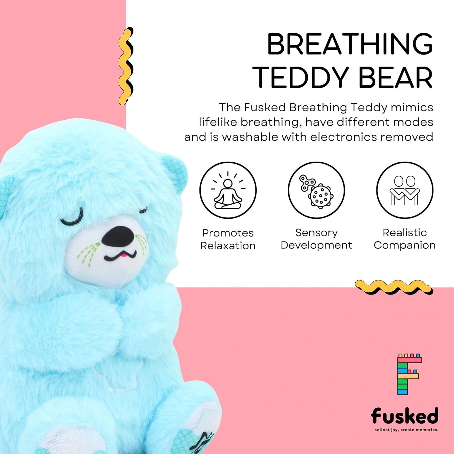 Breathing Teddy Soft Toys for Baby Girl and Boy Random color
