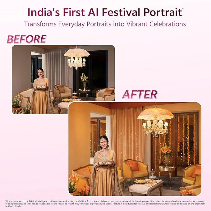 Vivo V60e 5G smartphone with elegant curved display, dual camera setup, and premium design — stylish 5G phone for smooth performance and photography.