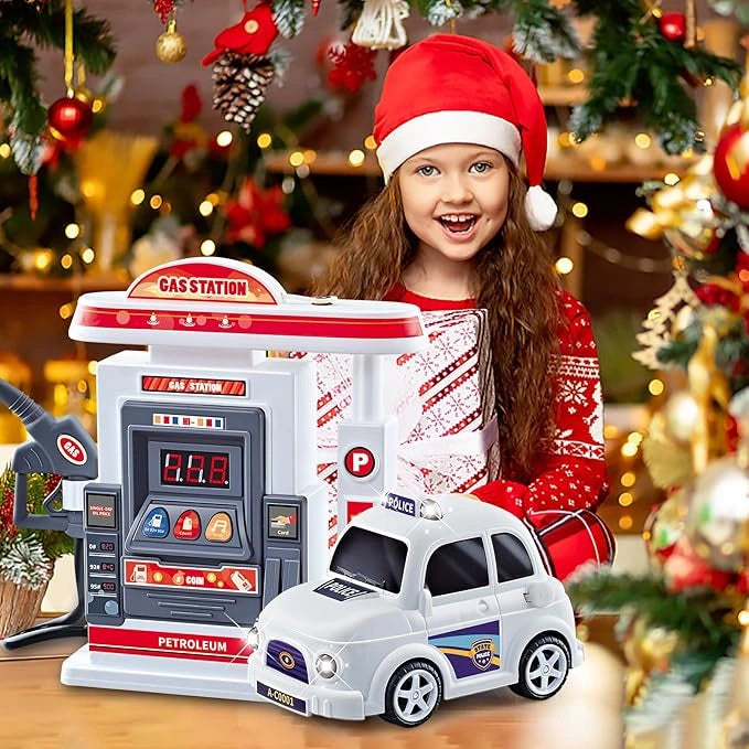 Kids Toy Race Car Gas Station Set