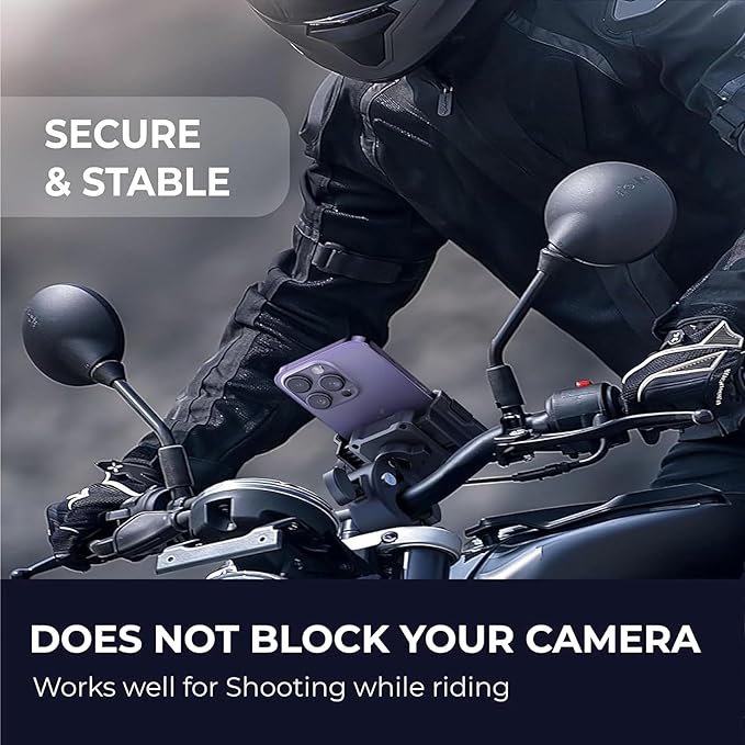 360° Rotating Bike Mobile Holder C1 Bike Mobile Stand Secure & Convenient Phone to Any Angle for Easy Navigation Fits for All Smartphones Black