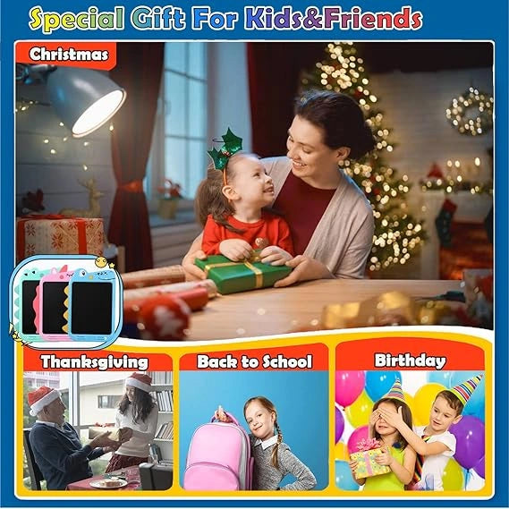 Kaihery 10" Pink Whimsical LCD Writing Tablet, Doodle Board, Toddler Toys, Dinosaur Toy Drawing Board, Christmas Birthday Gift, Drawing Pad for 3-8 Years Old Kids
