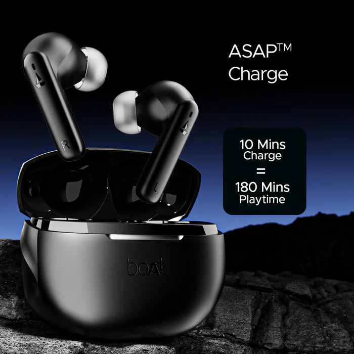 boAt Airdopes 170 TWS in Ear Earbuds with 50H Playtime, Quad Mics Enx Tech, Low Latency Mode, 13Mm Drivers, ASAP Charge, Ipx4, Iwp, Touch Controls & Bt V5.3(Classic Black)