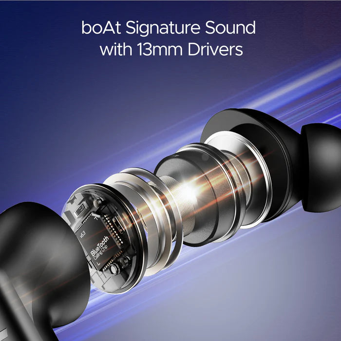 boAt Airdopes 170 TWS in Ear Earbuds with 50H Playtime, Quad Mics Enx Tech, Low Latency Mode, 13Mm Drivers, ASAP Charge, Ipx4, Iwp, Touch Controls & Bt V5.3(Classic Black)