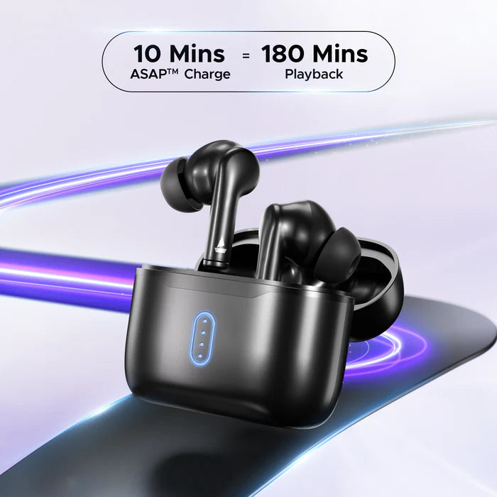 boAt Airdopes 141 Pro True Wireless Earbuds in Obsidian Black with Active Noise Cancellation, 42H Battery Life, Fast Charging, and Bluetooth 5.3 Connectivity