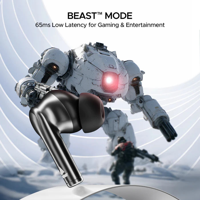 boAt Airdopes 141 Pro True Wireless Earbuds in Obsidian Black with Active Noise Cancellation, 42H Battery Life, Fast Charging, and Bluetooth 5.3 Connectivity