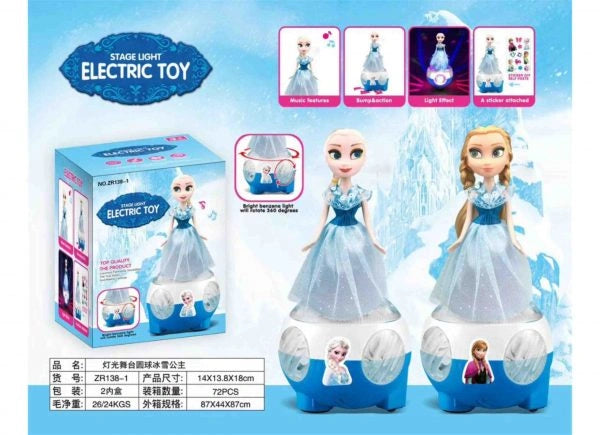 Frozen Electric toy moves in all direction with lights projection on the ground. The doll has quality dress along with light and music