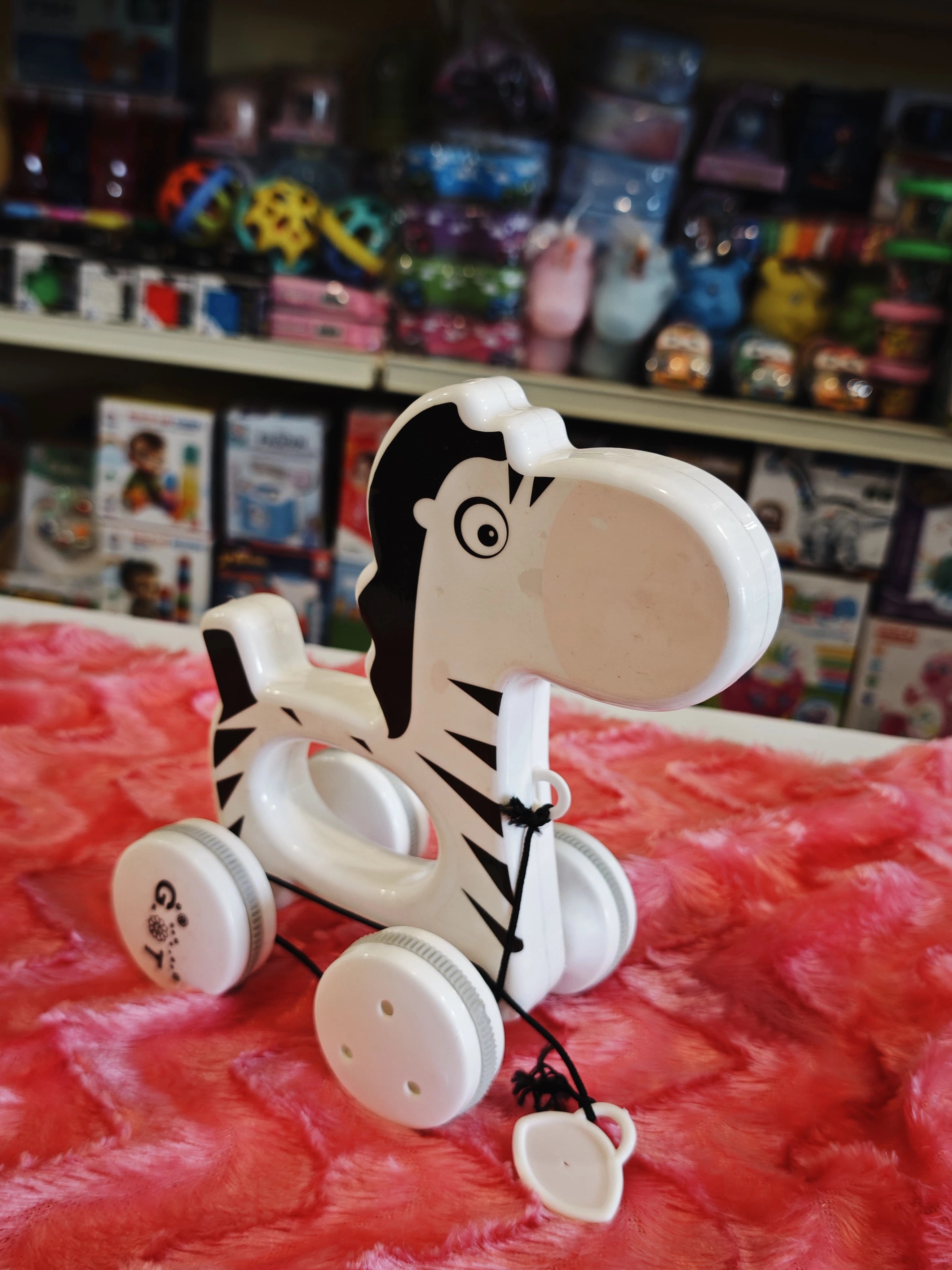Zebra pull along toy