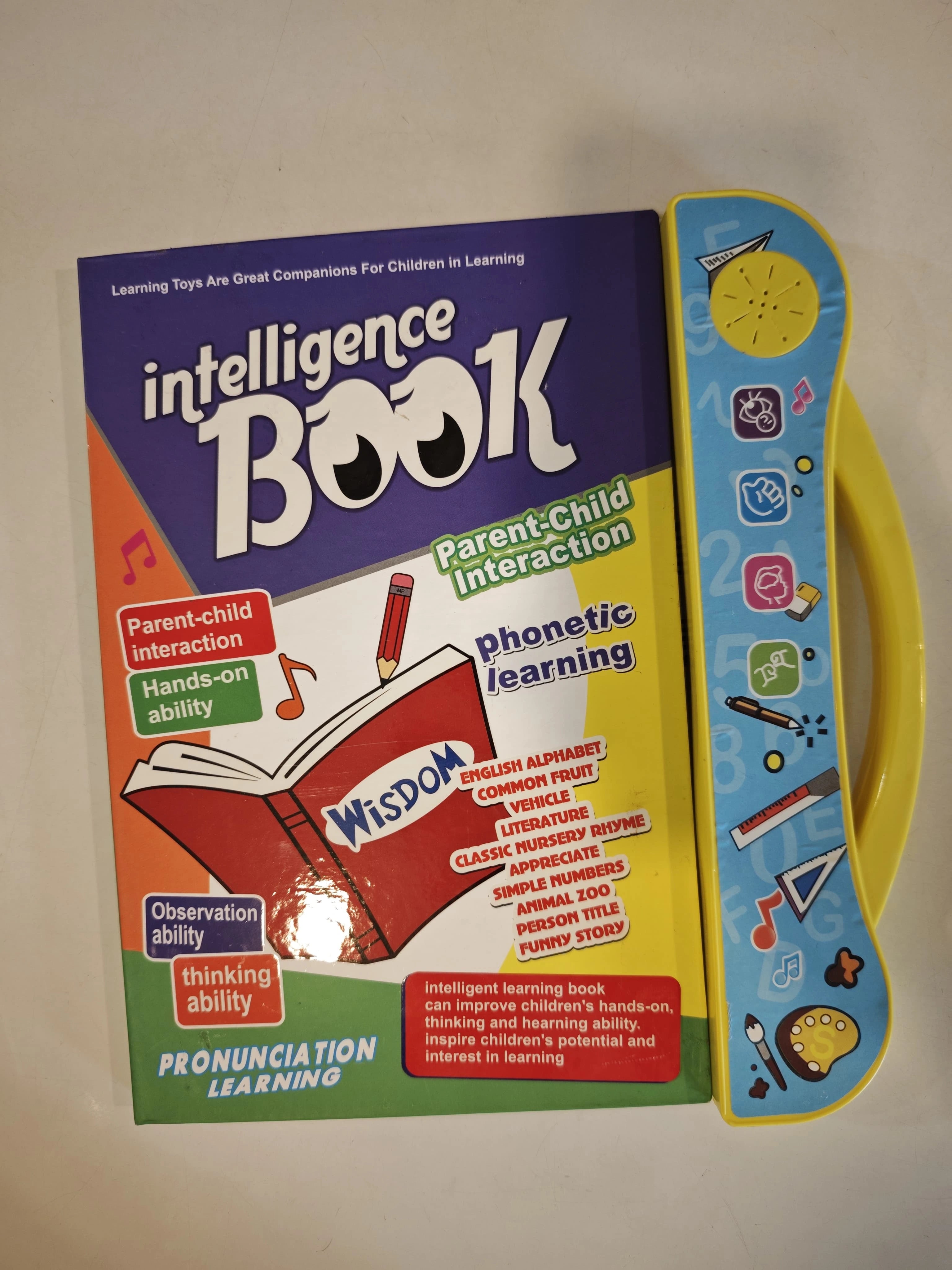 Kids Intelligence Book English Letters & Words Learning Sound Book, Fun Educational Toys, Activities with Numbers, Shapes, Animals Phonetic Learning Book for Toddlers (E-Book, Multicolor)