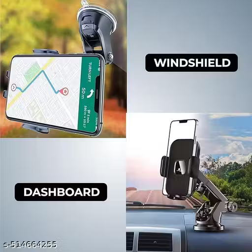 Mobile Holder for Car with Back Button Unlocking Mechanism, Strong Suction Cup, 360° Rotatable,Car Mobile Holder for Wildshield and Dashboard, Compatible with 4 to 7" Smartphone