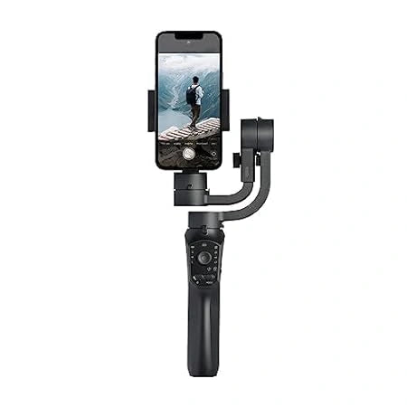 Handheld Gimbal Stabiliser with 3-Axis Feature and Tripod, Facial Tracking, Time Lapse, FPV, Up to 12 Hours Operational Time, Compatible with All Smart Phones